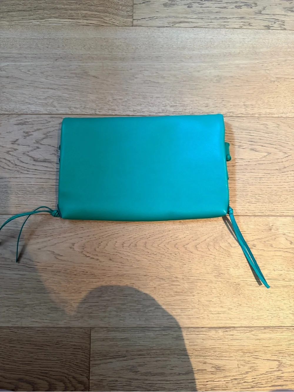 Chloe Emerald Green Braided-Trim Leather Clutch